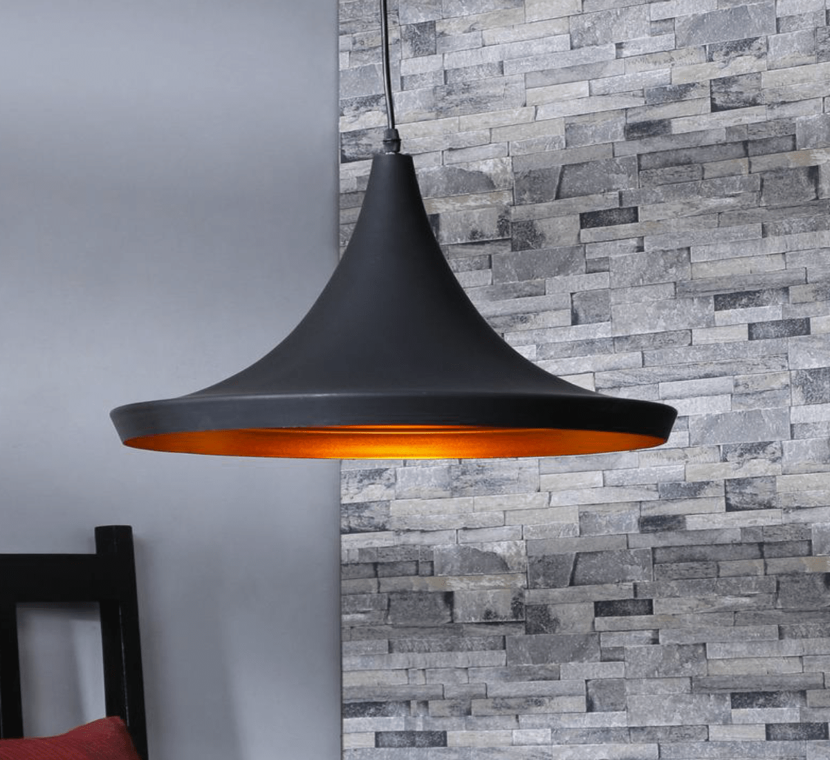 Sylvia Black Metal Wide Pendant Lamp