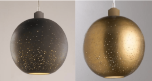 Hole Punch Metal Ball Pendant Light